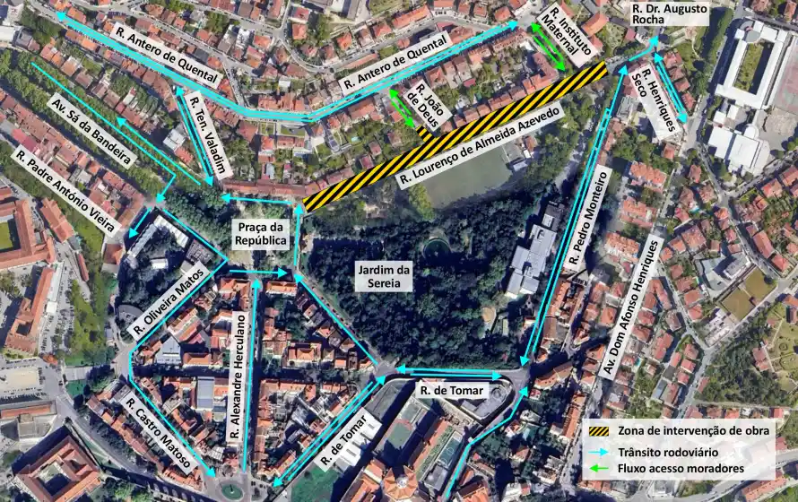 Metrobus Works | Rua Lourenço de Almeida Azevedo: New traffic routes during intervention for Metrobus and Águas de Coimbra works