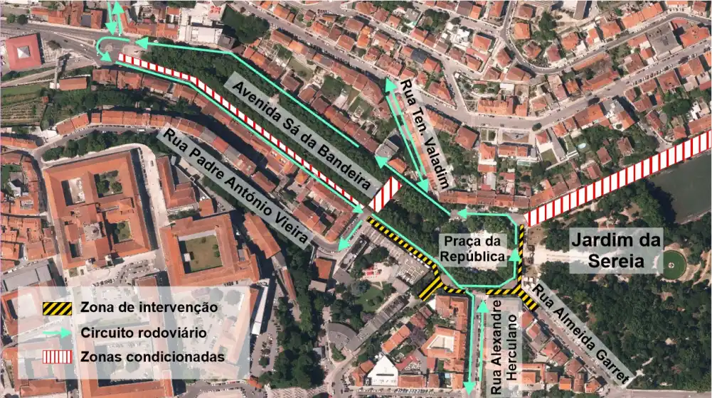 Praça da República with new traffic routes