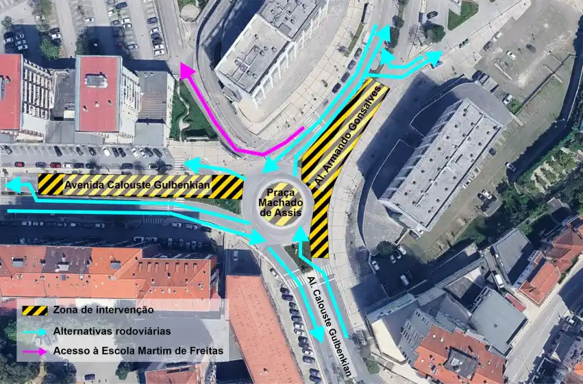 Traffic restrictions on Avenida Calouste Gulbenkian